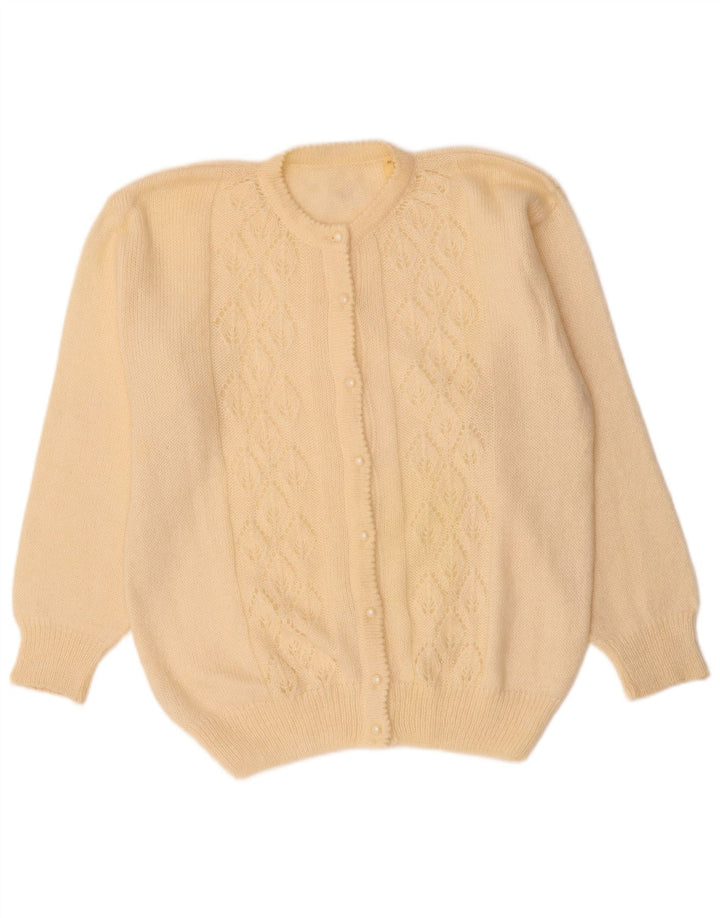 Pulover cardigan VINTAGE pentru femei UK 14 Medium Mohair alb închis