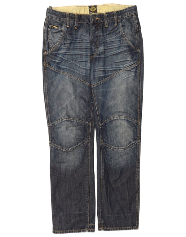 Blugi drepți Superdry pentru bărbați Biker Fit W34 L32 Bumbac albastru