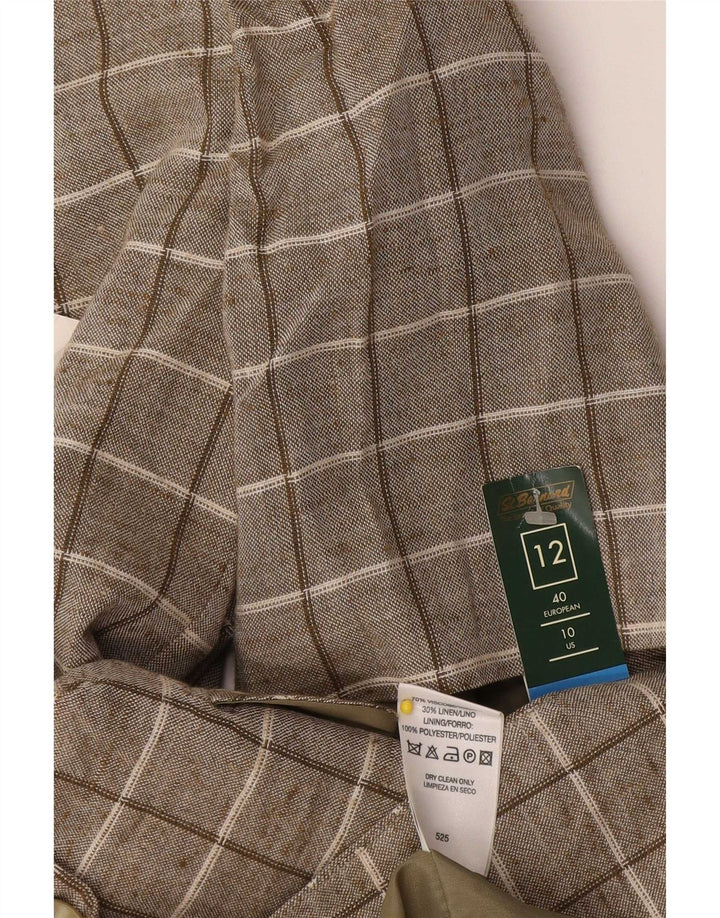 Cardigan cu mânecă scurtă pentru femei St. Bernard UK 12 Medium Brown Check