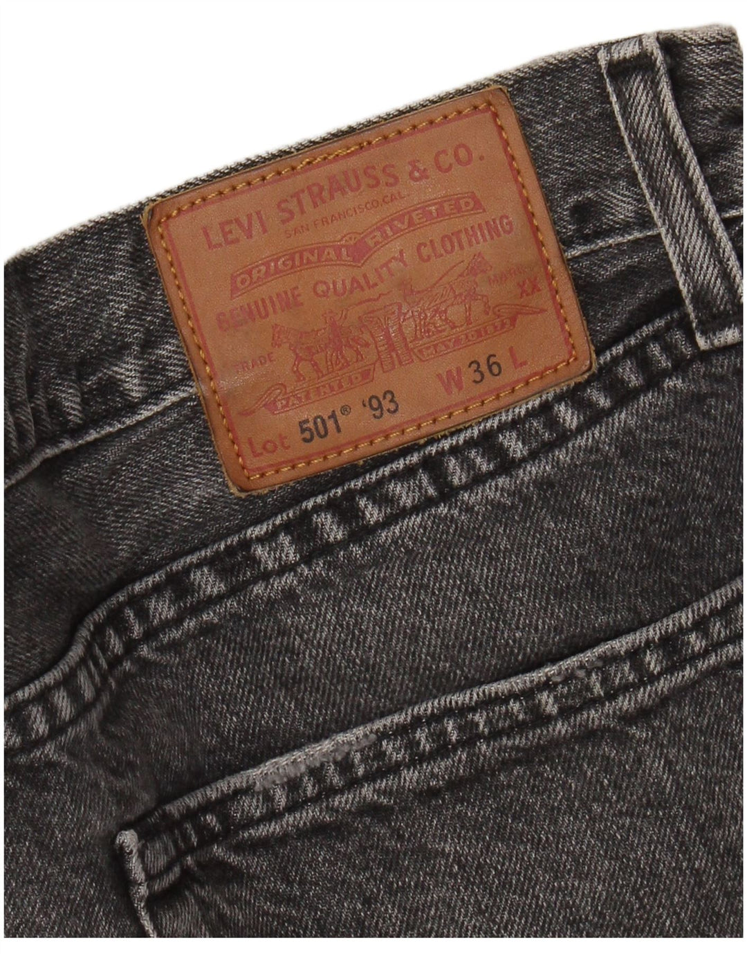 Pantaloni scurți Levi's 501 Denim W36 Large Gri Bumbac