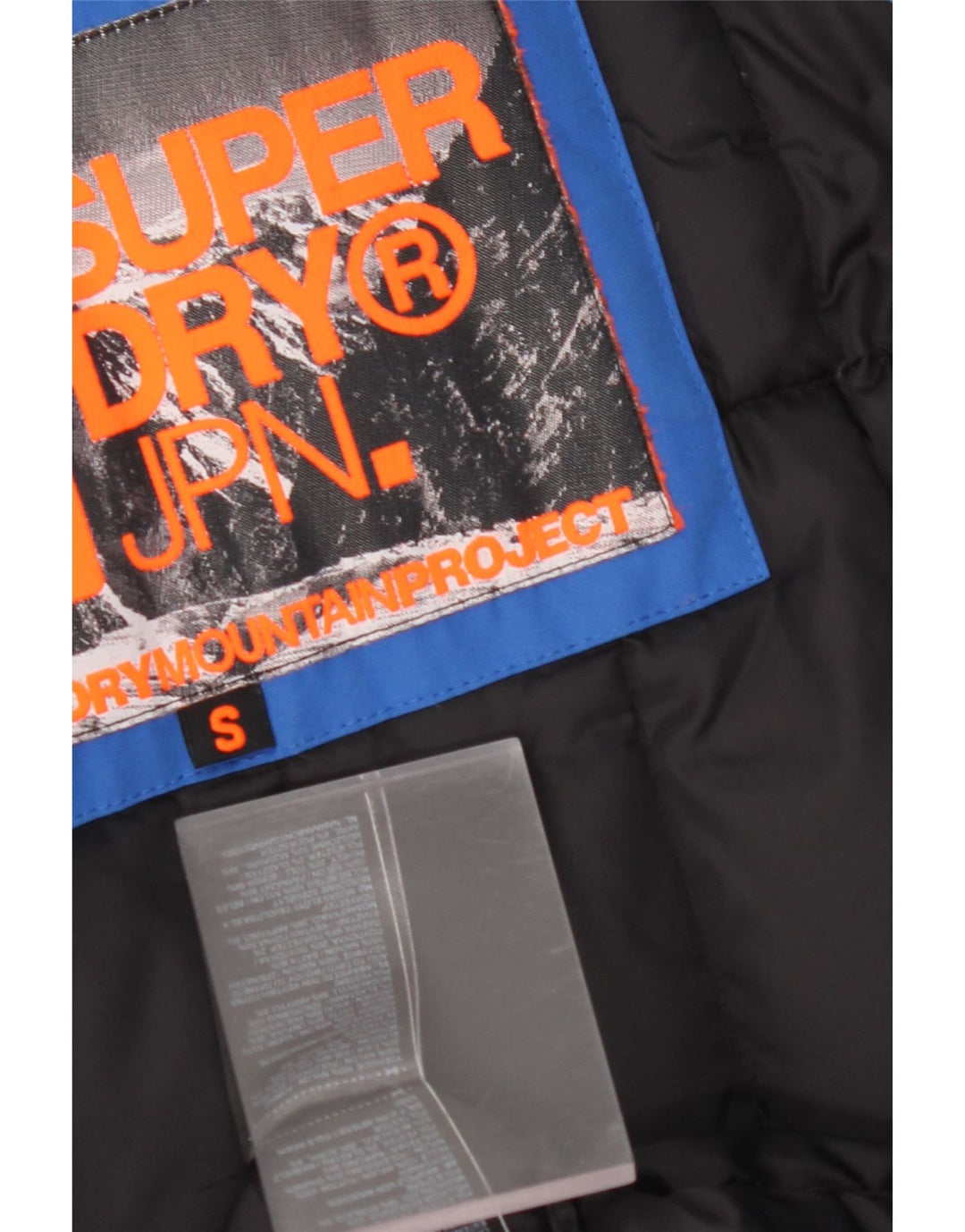 SUPERDRY Palton căptușit cu glugă grafică pentru bărbați UK 36 Nylon mic albastru