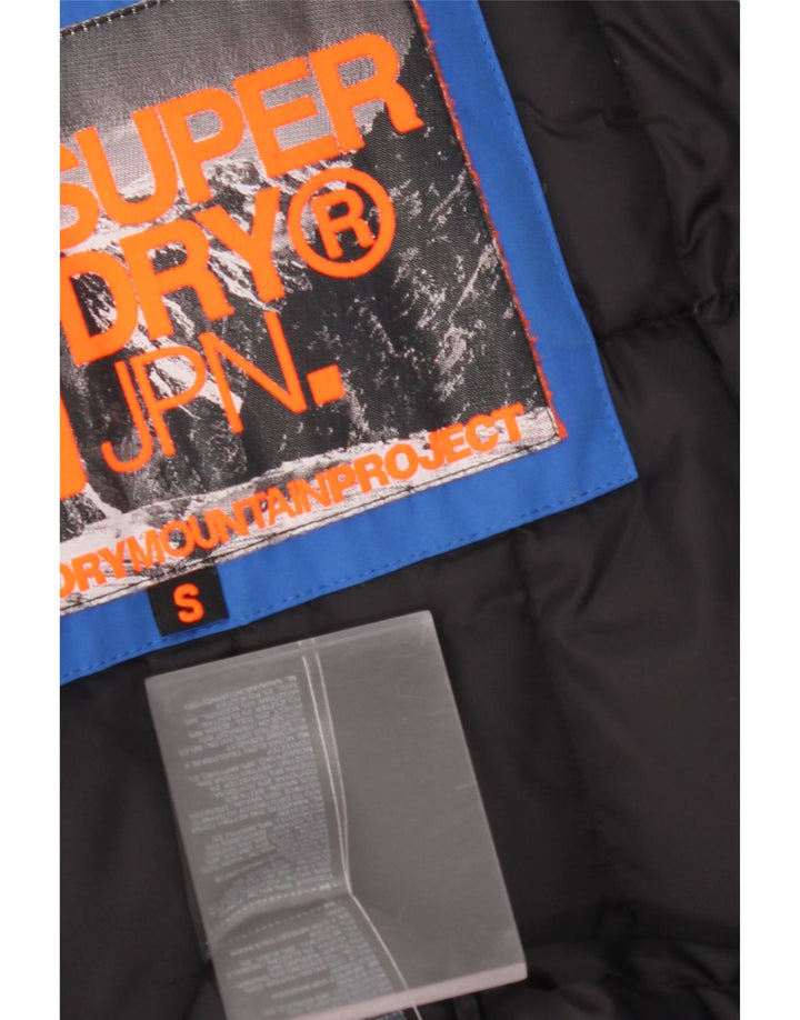 SUPERDRY Palton căptușit cu glugă grafică pentru bărbați UK 36 Nylon mic albastru