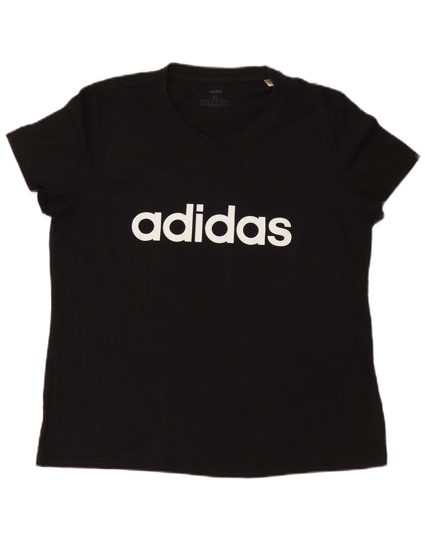 Tricou grafic ADIDAS pentru femei Top UK 20/22 XL bumbac negru