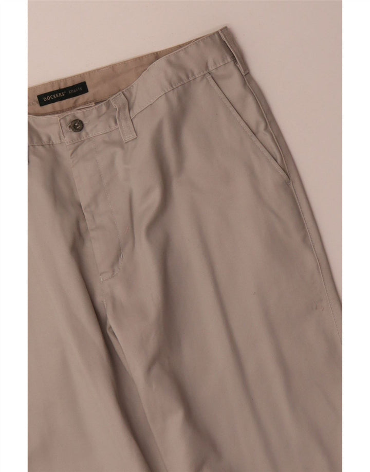 DOCKERS Pantaloni chino drepți kaki pentru bărbați L36 L34 bumbac bej