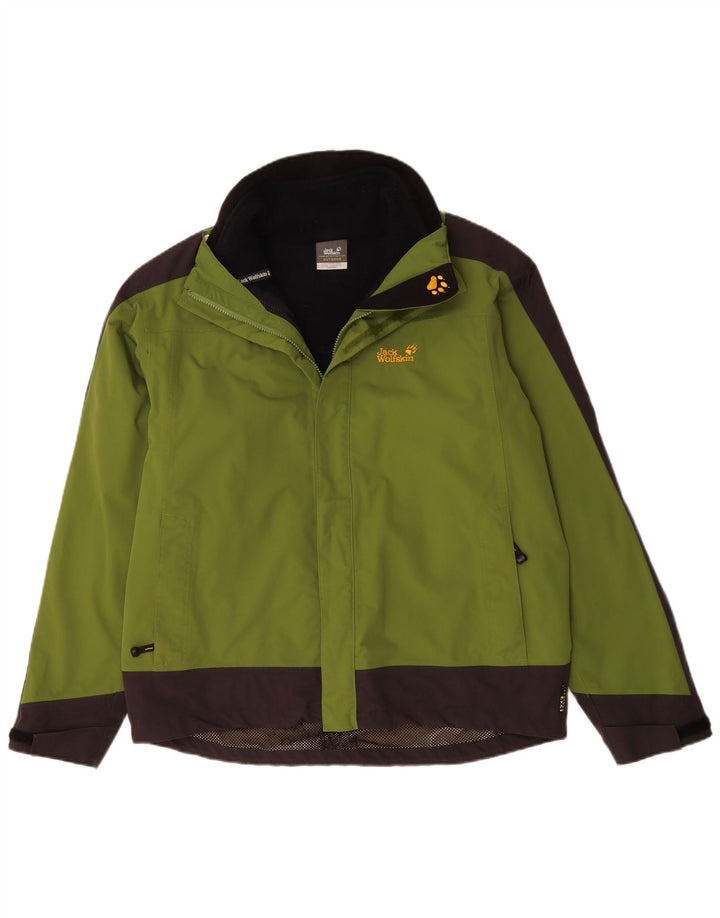 JACK WOLFSKIN Mens Windbreaker Jacket UK 36/38 Small Green Colourblock