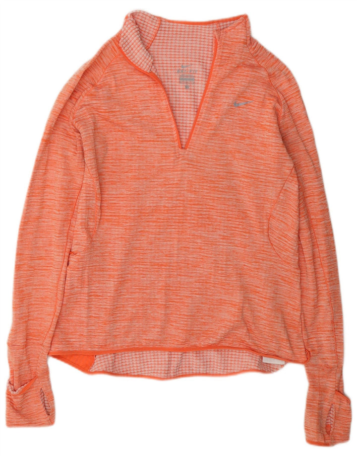 Top de trening Nike Dri Fit Pullover pentru femei UK 14 Medium Orange Flecked