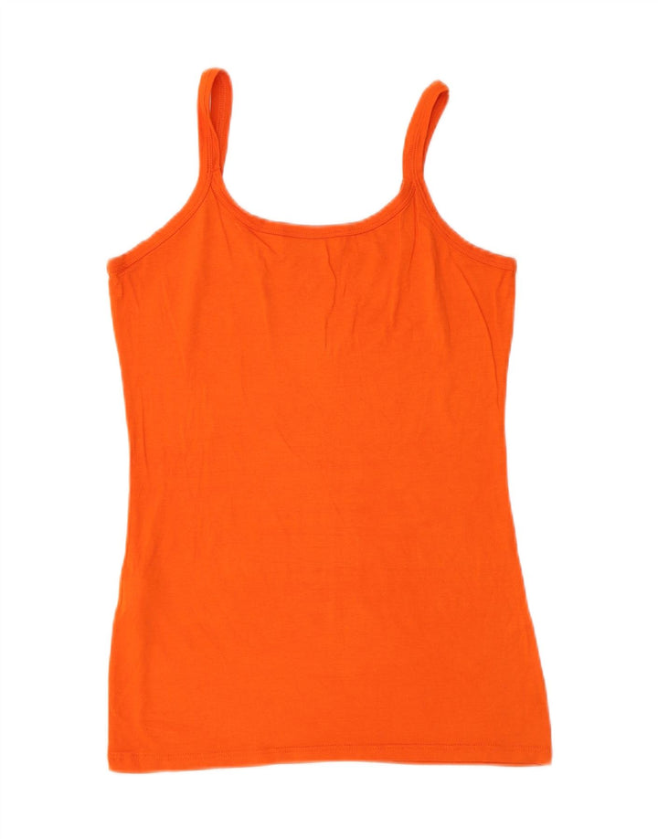 Cami Top Vintage pentru femei UK 14 Large Orange Viscose