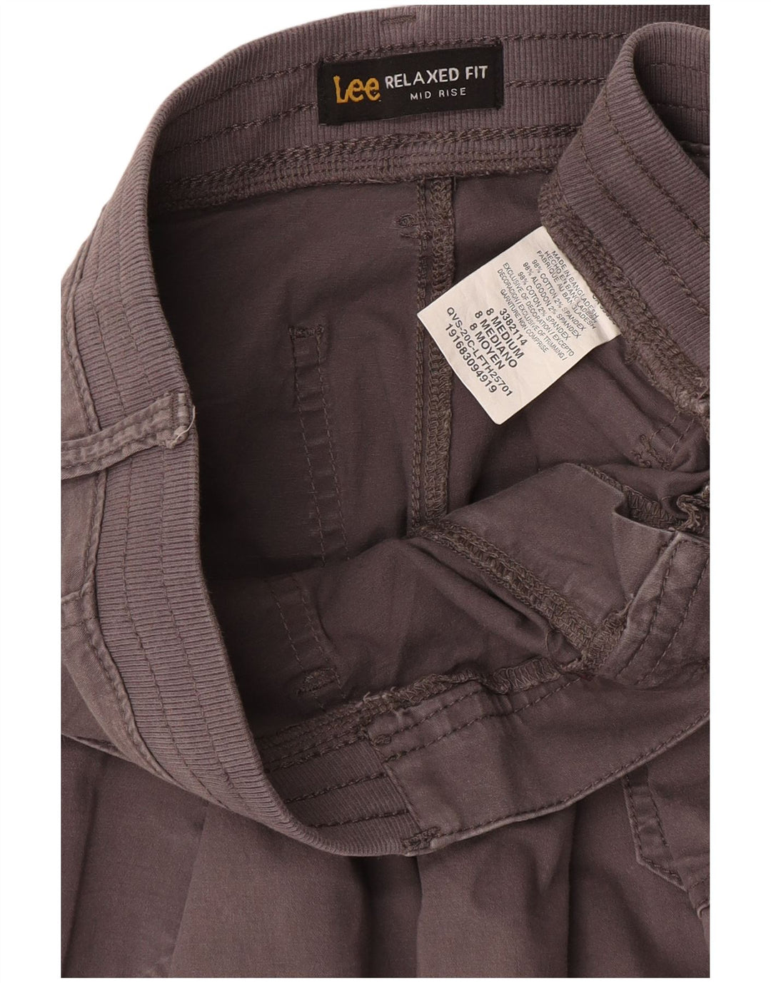 Pantaloni Capri pentru femei cu talie medie Lee US 8 Medium W27 L19 bumbac gri