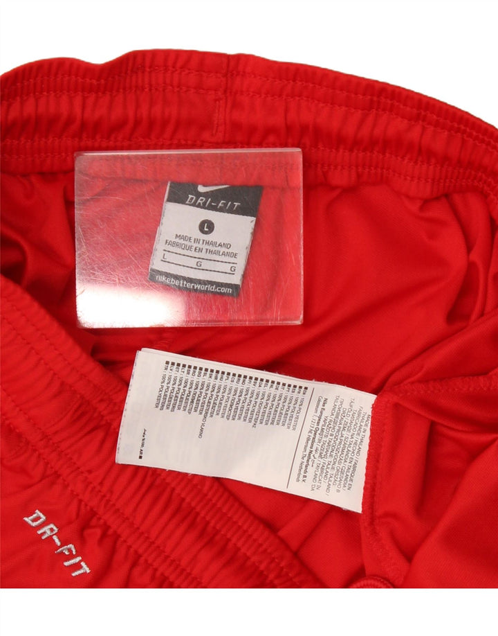 Pantaloni scurți sport Nike Dri Fit pentru bărbați, poliester roșu mare