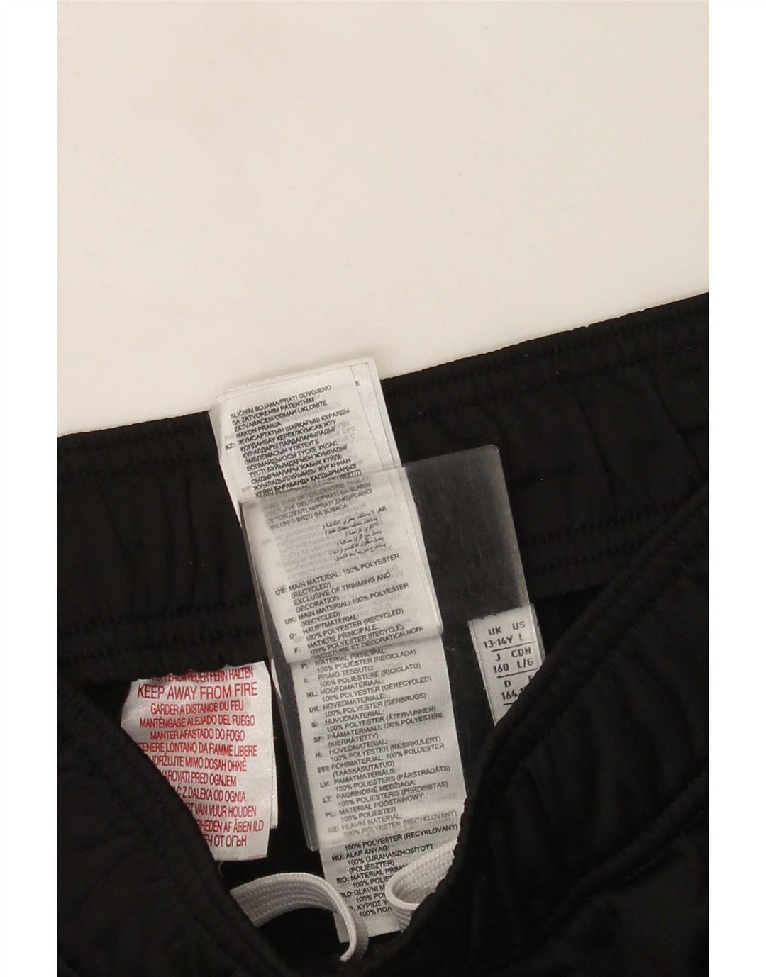 Adidas Băieți Pantaloni Trening Pantaloni Joggeri 13-14 Ani Poliester Negru