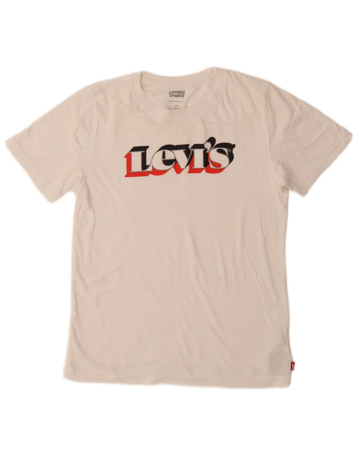 Tricou grafic LEVI'S Băieți Top 13-14 Ani Bumbac Alb