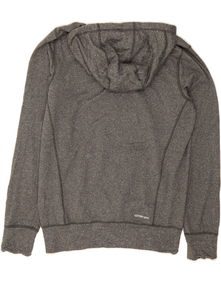 ADIDAS Mens Climawarm Hoodie Jumper Small Grey Flecked Polyester Vintage Adidas and Second-Hand Adidas from Messina Hembry 