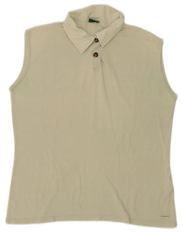 Tricou polo fără mâneci Invicta pentru femei UK 18 XL bumbac verde