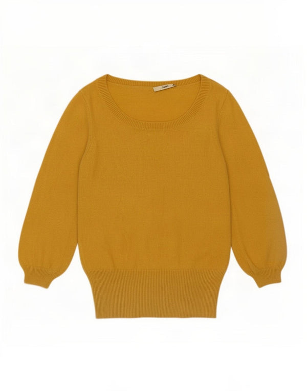 Pulover pentru femei Oasis, cu mâneci 3/4, cu gât de barcă, UK 6 XS, galben, poliamidă
