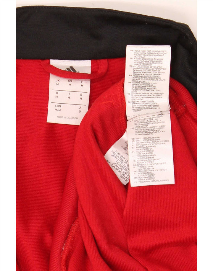 Jachetă de trening pentru bărbați Adidas, roșu mediu, poliester color bloc
