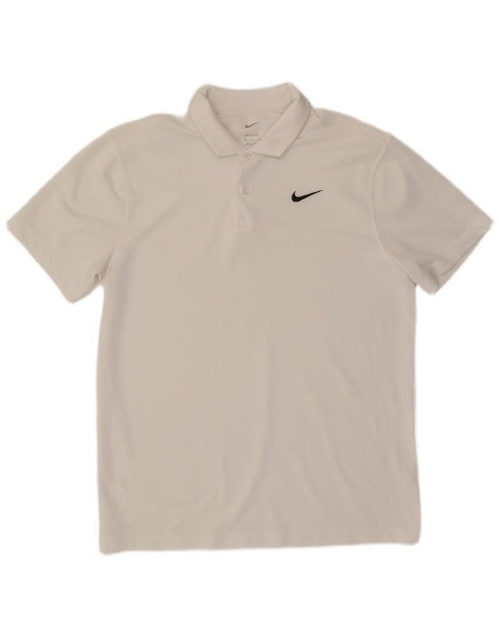 Tricou polo Nike Dri Fit pentru bărbați, alb mediu
