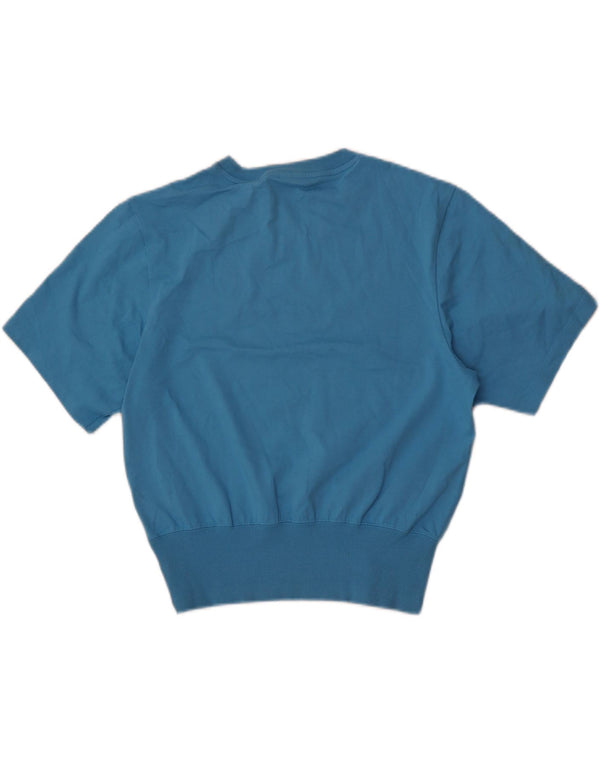 Pulover supradimensionat Adidas cu mânecă scurtă pentru femei UK 10 Small Blue