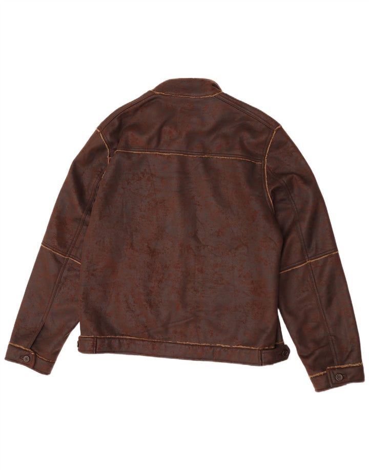 Jachetă Sherpa pentru bărbați Zara UK 42 XL Maro Poliester