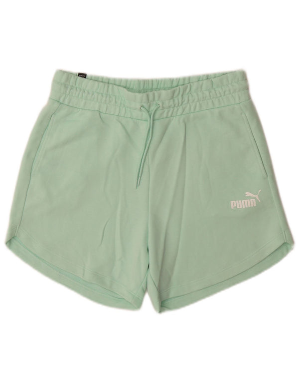 Pantaloni scurti sport Puma pentru femei UK 14, bumbac verde mediu