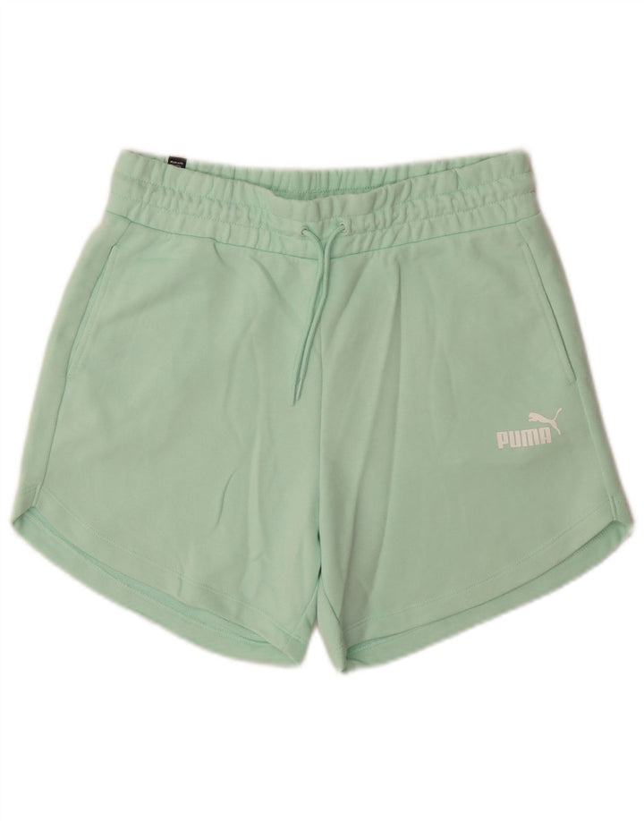 Pantaloni scurti sport Puma pentru femei UK 14, bumbac verde mediu