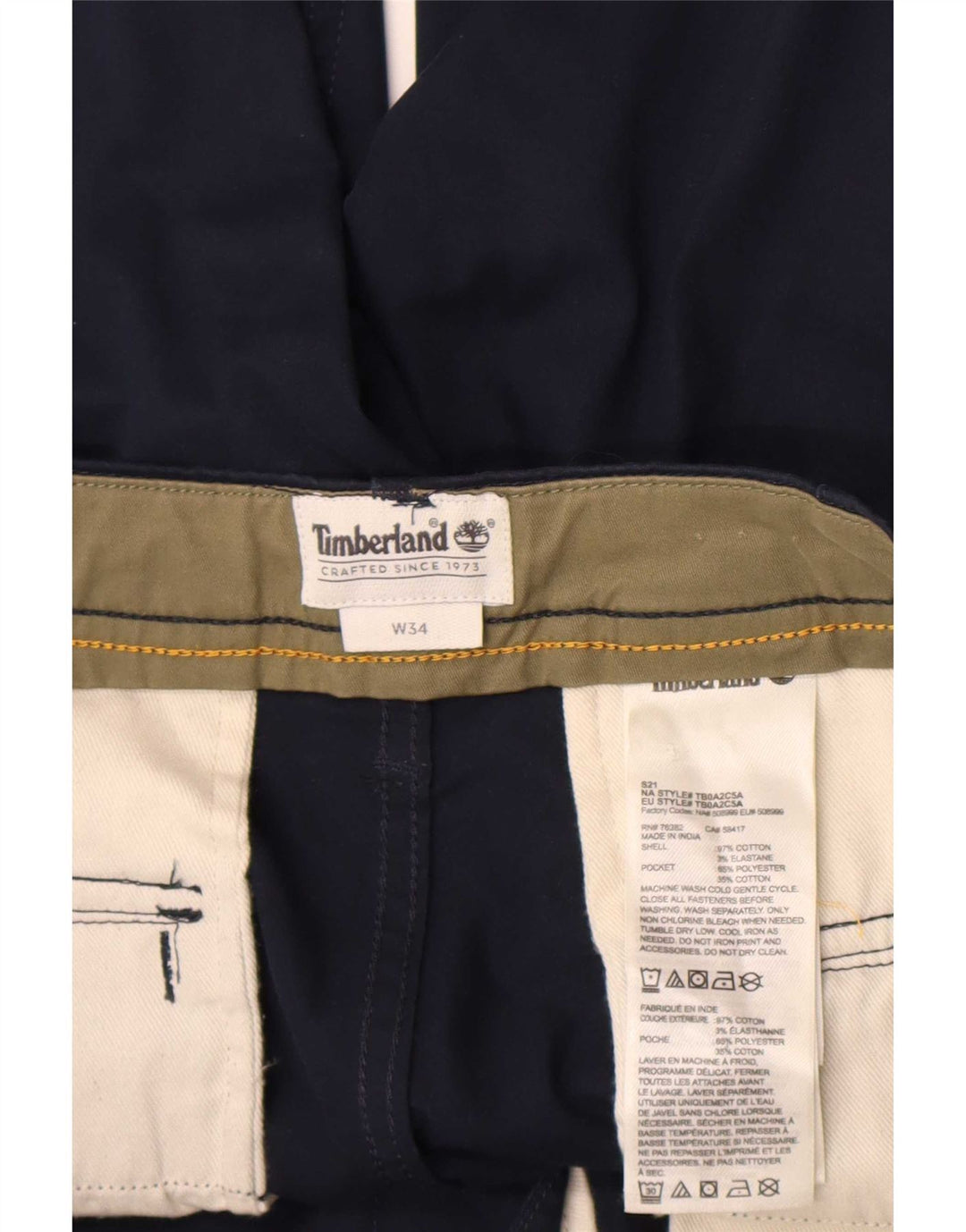 Pantaloni scurți cargo pentru bărbați Timberland W34, mari, albastru, bumbac