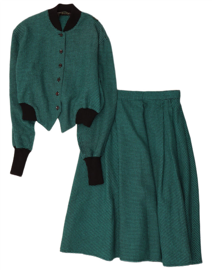 Set fuste vintage pentru femei 2 piese IT 44 Medium W28 Green Houndstooth