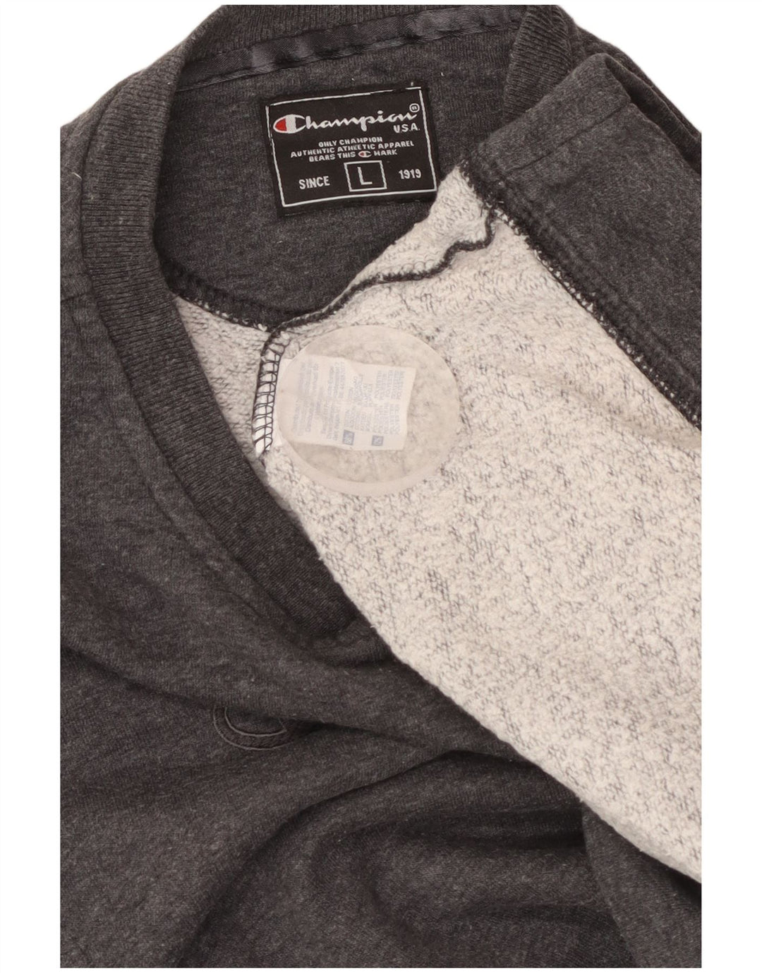 Pulover cu grafic pentru femei CHAMPION UK 16 mare bumbac gri