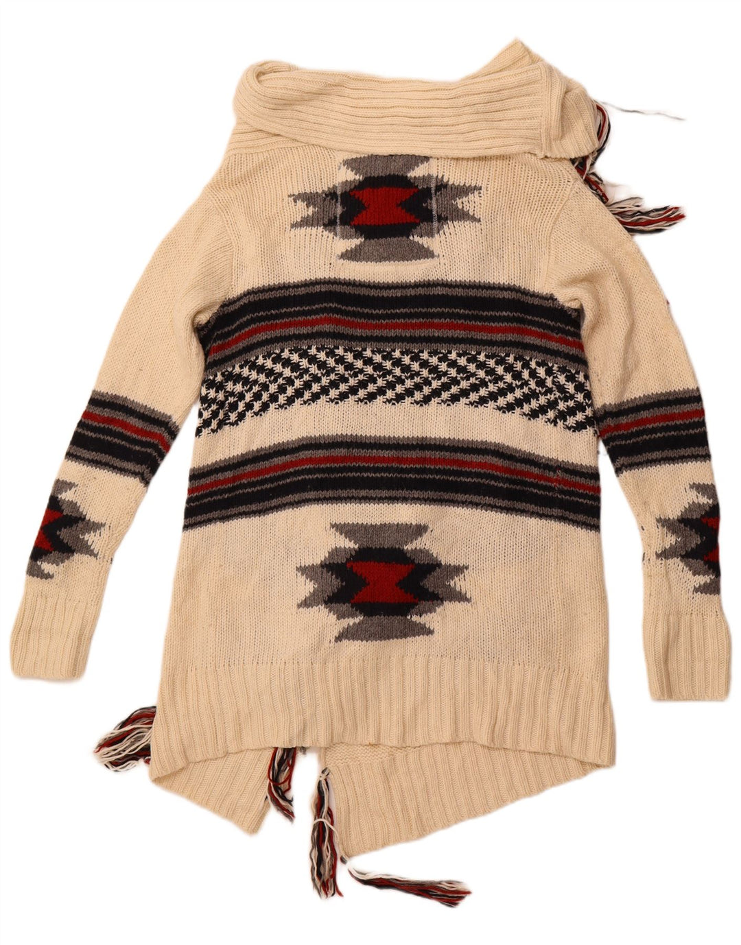 Pulover cardigan cu paragate SUPERDRY pentru femei UK 14 Medium Off White