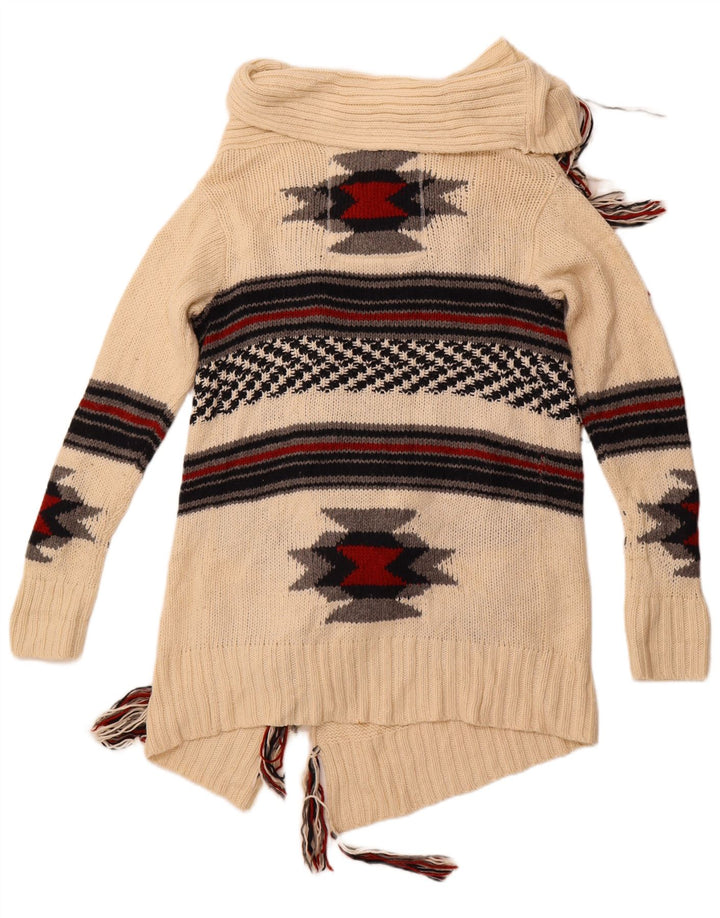 Pulover cardigan cu paragate SUPERDRY pentru femei UK 14 Medium Off White