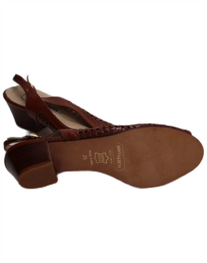 Sandale din piele Donna Serena pentru femei Mărimea UK 2.5 Piele maro