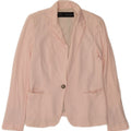Zara Womens 1 Button Blazer Jacket UK 14 Large Pink Viscose