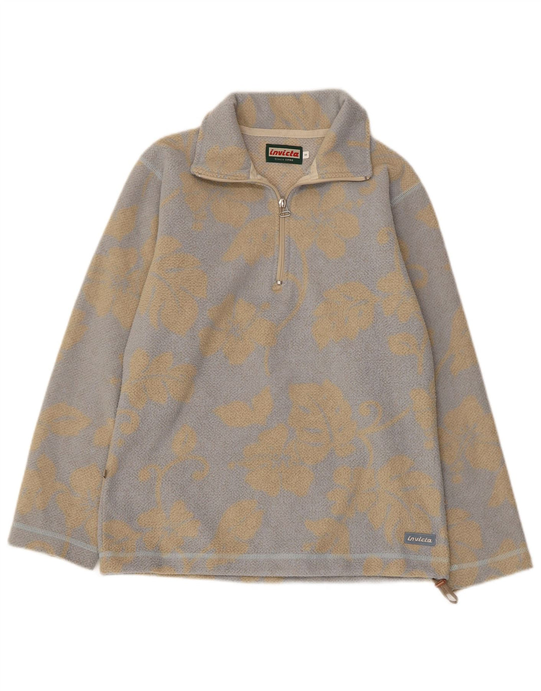 Pulover pentru bărbați INVICTA, cu fermoar și decolteu, din lână, din poliester floral, gri mic