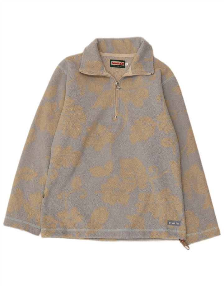 Pulover pentru bărbați INVICTA, cu fermoar și decolteu, din lână, din poliester floral, gri mic