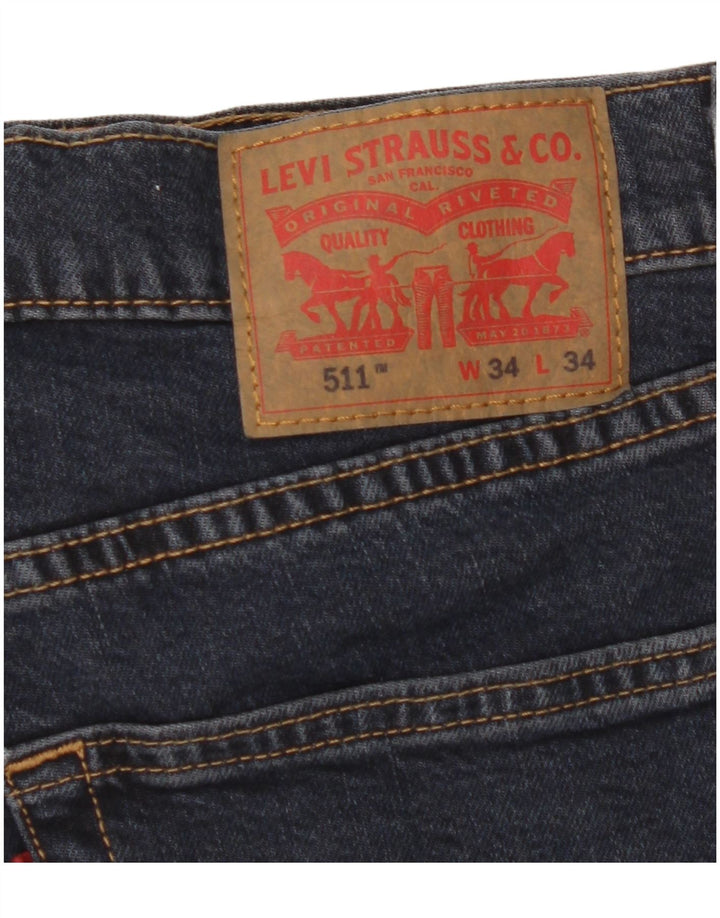 Blugi pentru bărbați Levi's 511 Slim W34 L34 Bumbac bleumarin