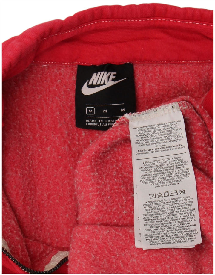 Pulover Nike pentru femei, supradimensionat, cu fermoar și gât, UK 14, bumbac roz mediu