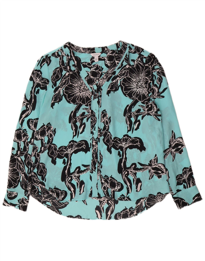 Bluză cămașă pentru femei Calvin Klein UK 14 Medium Blue Floral