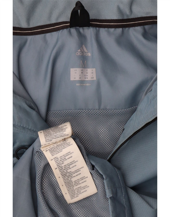 Jachetă de ploaie cu glugă Adidas pentru femei UK 14 Poliester albastru mediu