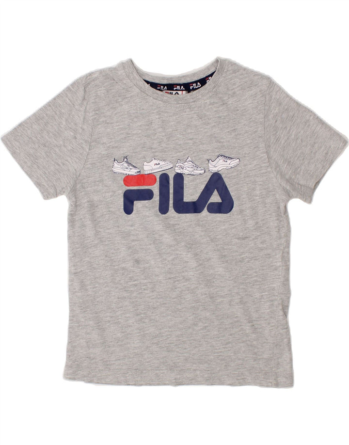 FILA Boys Graphic T-Shirt Top 5-6 Years Grey Cotton Vintage Fila and Second-Hand Fila from Messina Hembry 