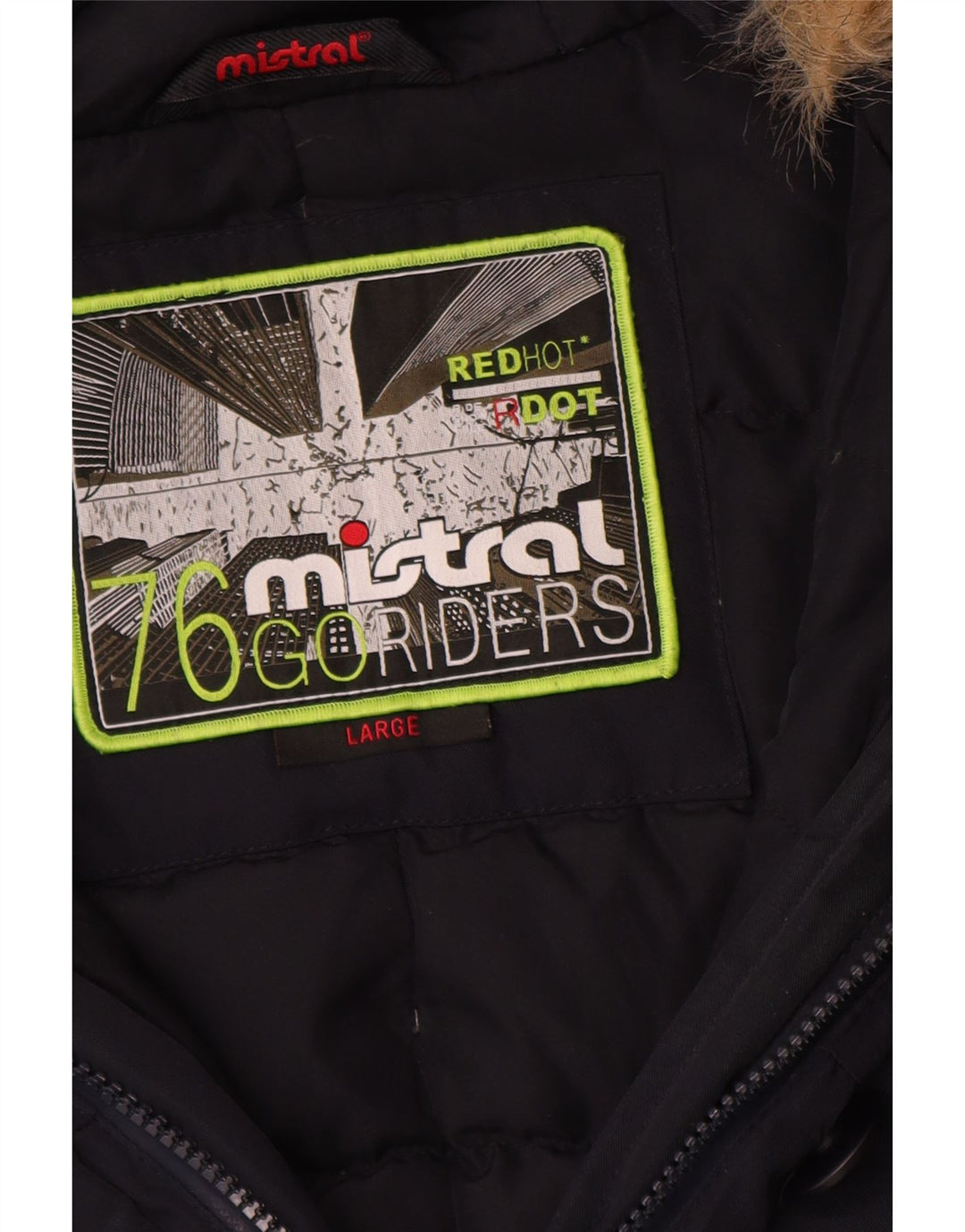 Palton căptușit cu glugă pentru femei Mistral UK 16 mare, poliester bleumarin