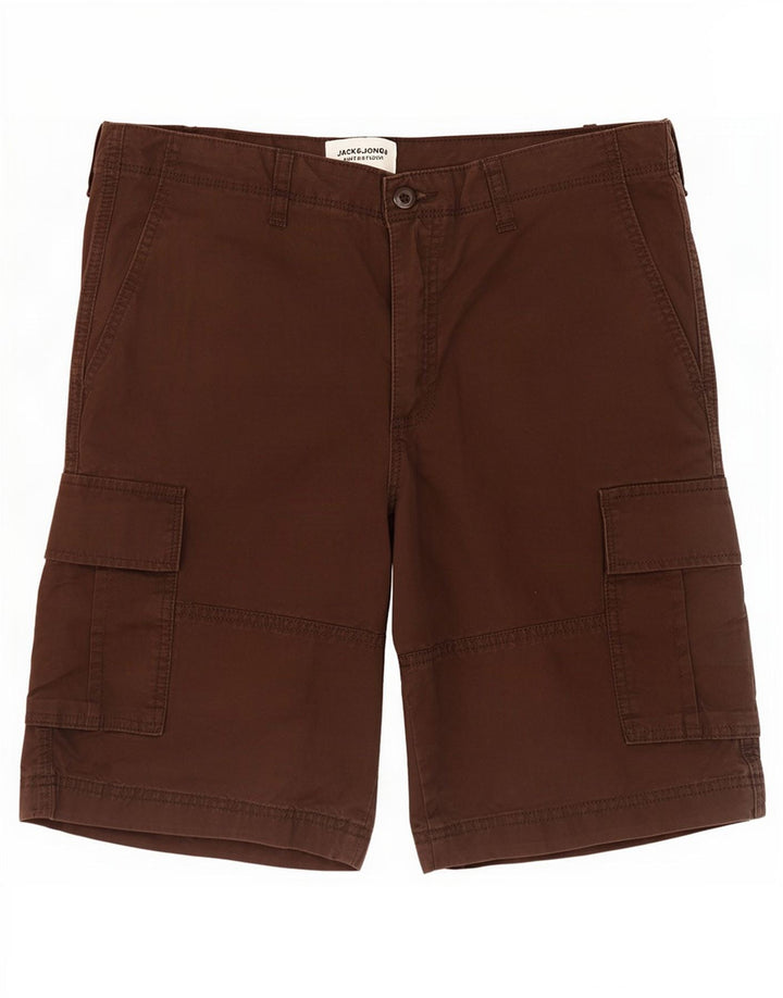 Pantaloni scurti cargo Jack & Jones pentru bărbați, mari W34, bumbac maro