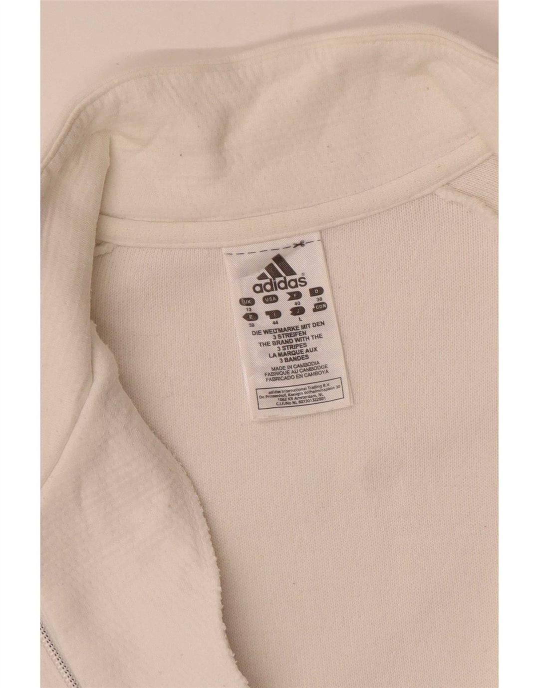 Jachetă de top pentru trening Adidas Regular Fit UK 12 Medium White Striped