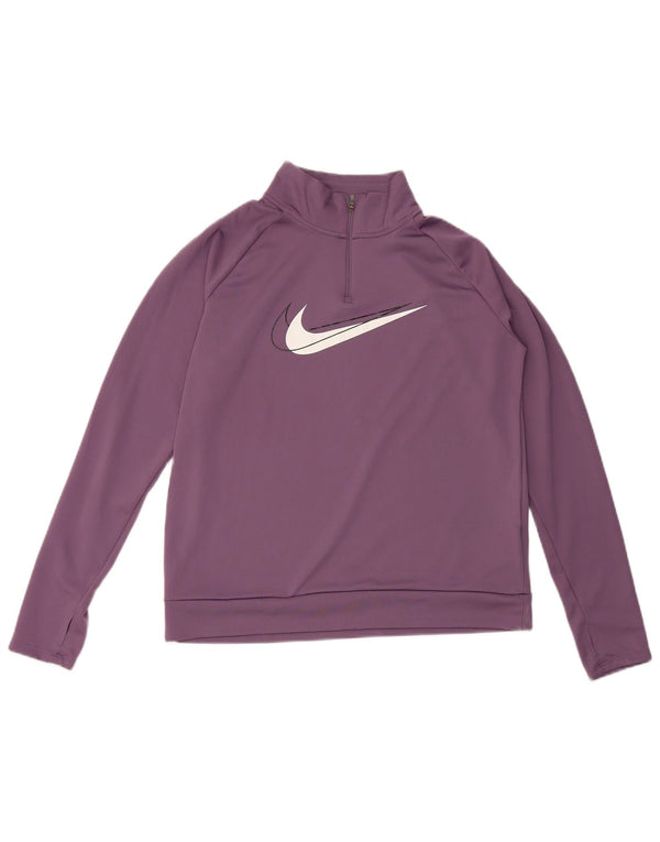 Top de trening Nike Dri Fit Graphic Pulover pentru femei UK 14 Mov mediu