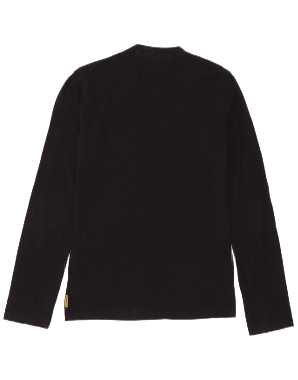 Armani Jeans Top grafic pentru bărbați cu mânecă lungă, bumbac mediu negru
