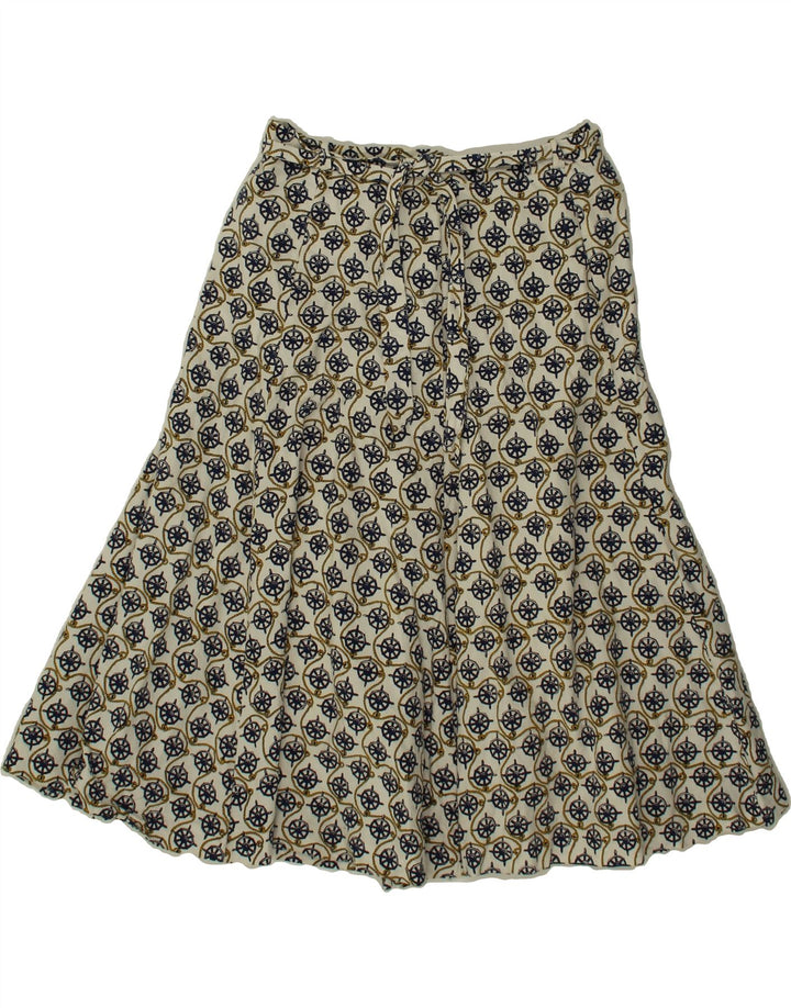 VINTAGE Womens Abstract Pattern A-Line Skirt IT 42 Medium W28 Grey Cotton Vintage Vintage and Second-Hand Vintage from Messina Hembry 