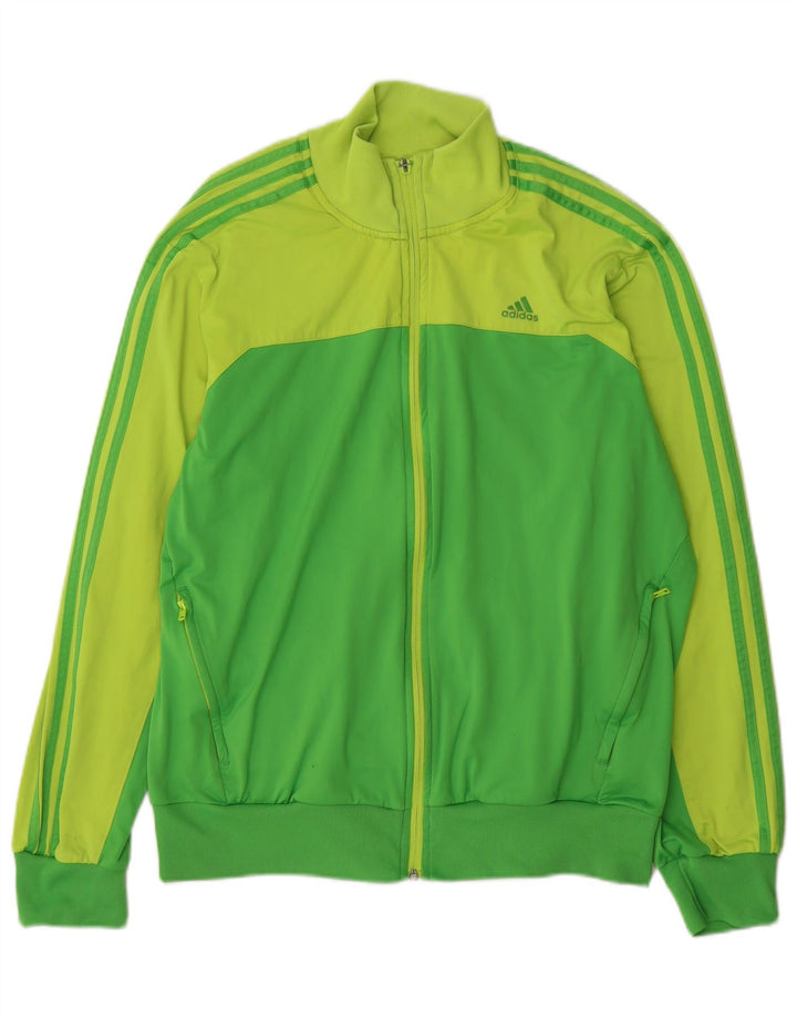 Adidas Hanorac Trening Bărbați Climalite Mărimea Mare Verde cu Blocuri de Culoare