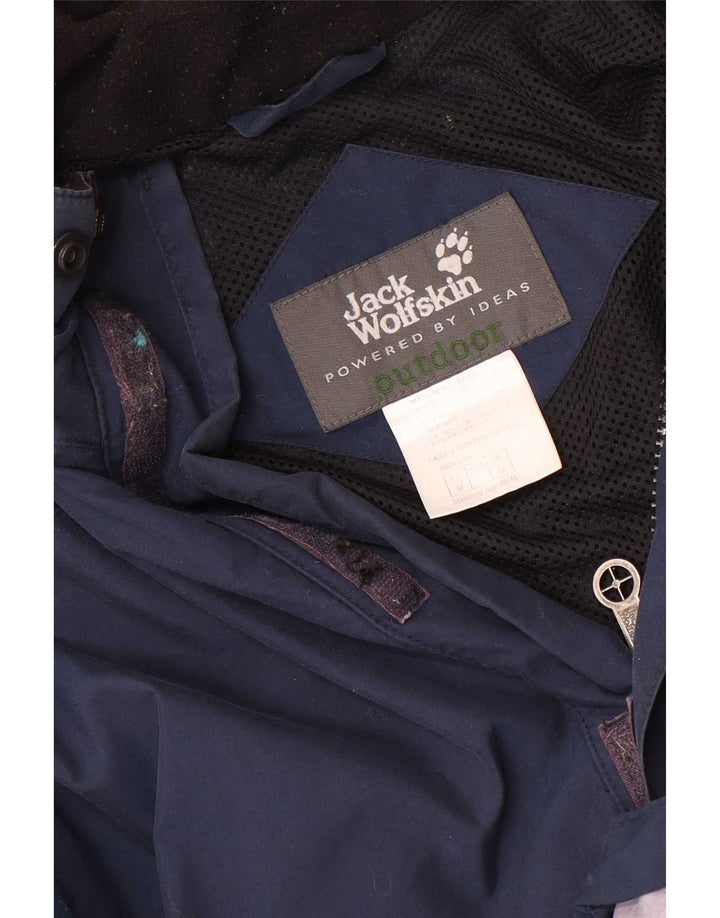 Jack Wolfskin Jachetă de ploaie cu glugă pentru bărbați UK 38 Medium Bleumarin Colorblock