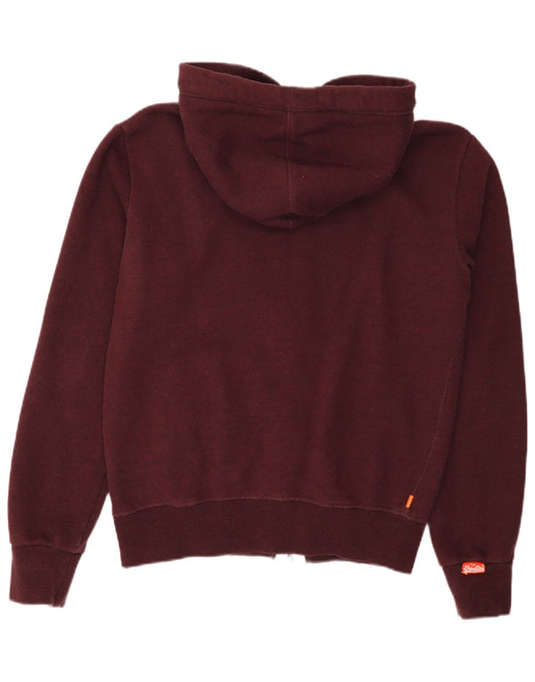 Pulover Superdry pentru bărbați, cu fermoar, bumbac burgundy mediu
