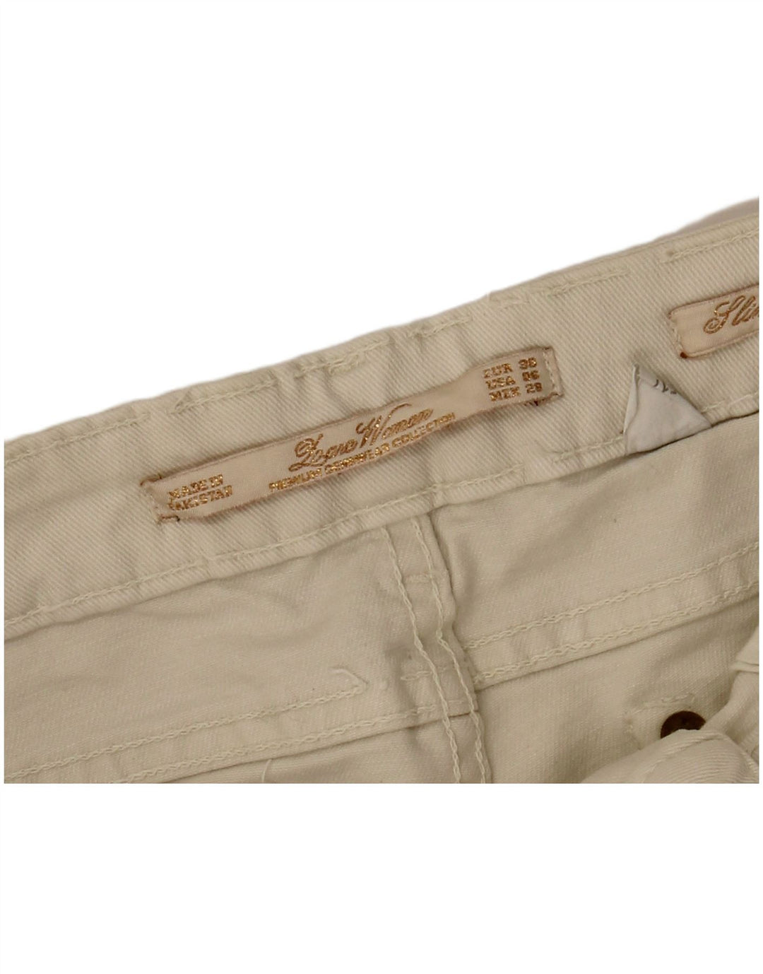 Pantaloni casual slim pentru femei Zara EU 38 Mici W28 L26 alb