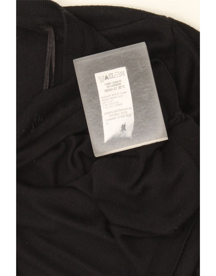Marks & Spencer Pulover Crop Cardigan pentru femei UK 12 Medium Black Viscose