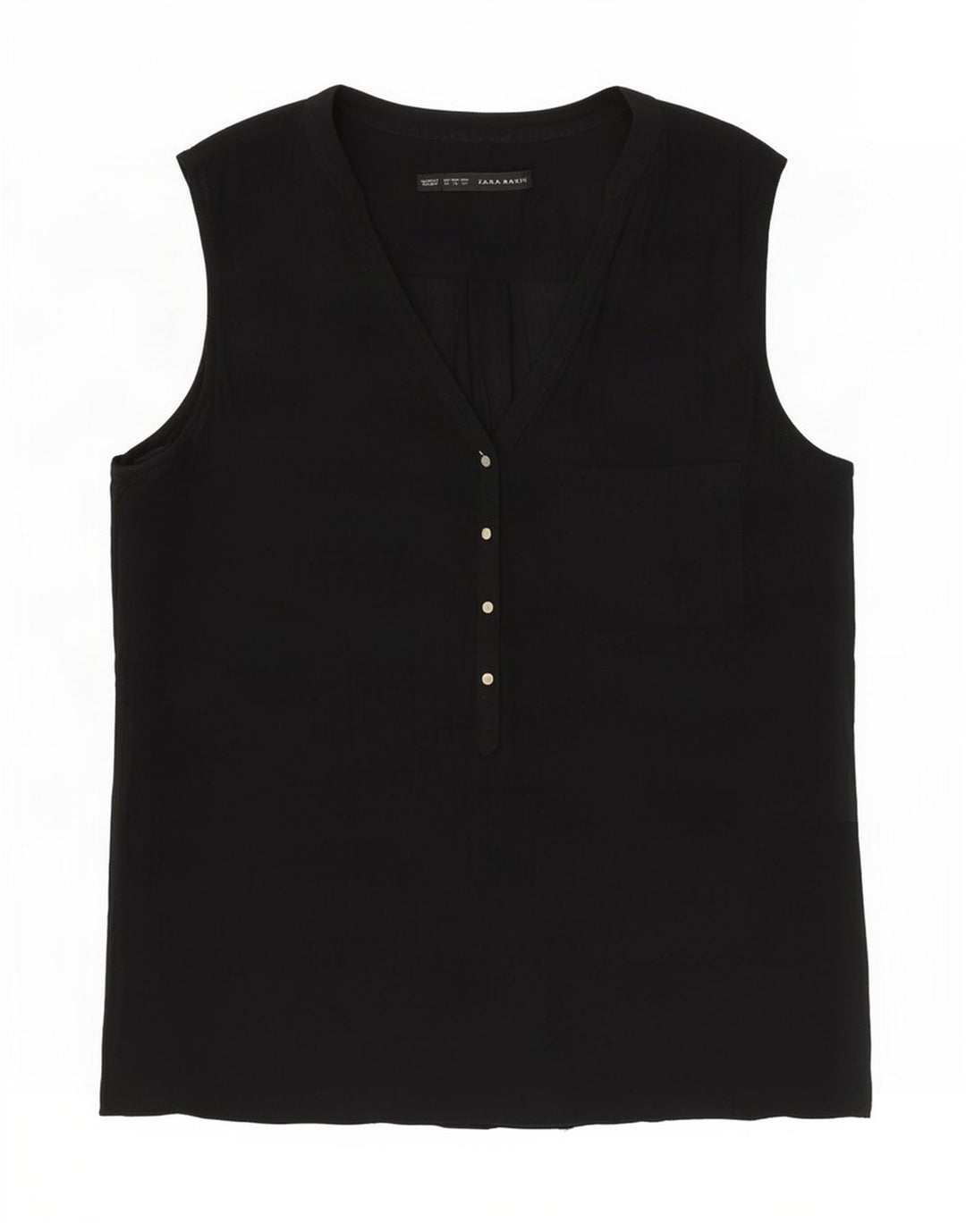 Bluză fără mâneci pentru femei Zara UK 14 Medium Black
